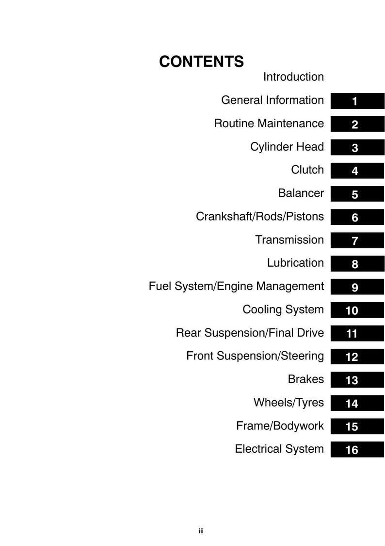 Triumph Tiger 955 Service Manual service manual preview page 3