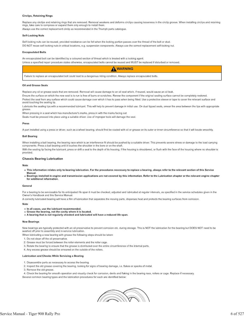 Triumph Tiger 900 Rally Pro Service Manual service manual preview page 7