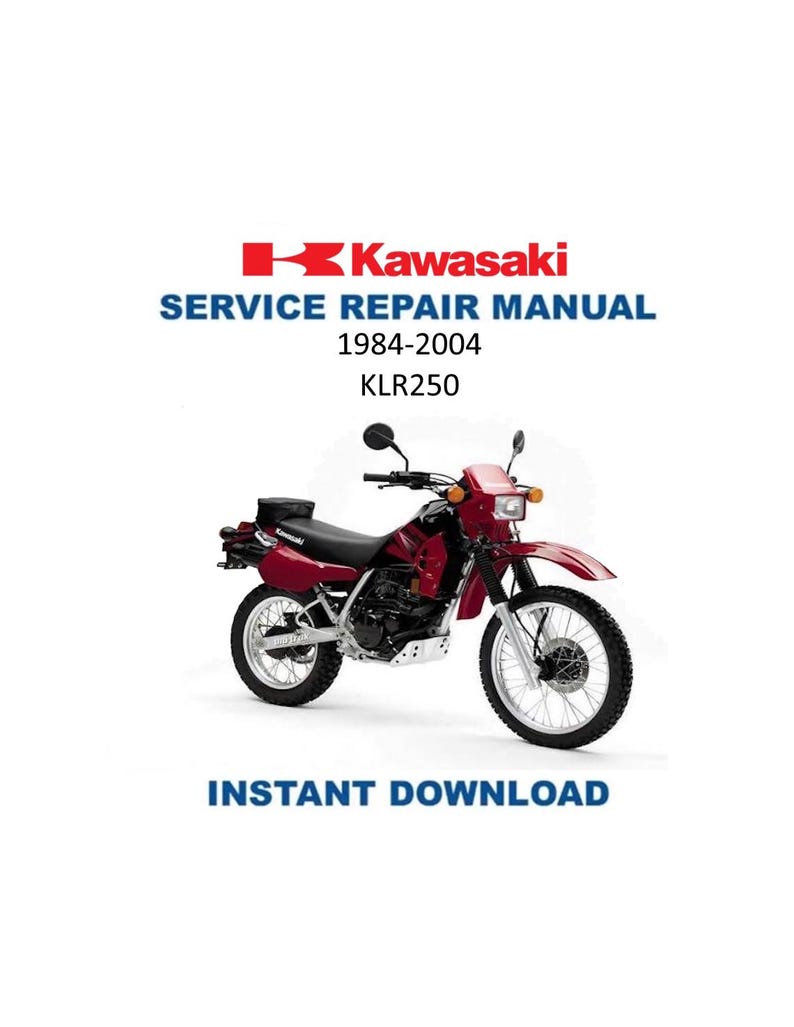 Kawasaki KLR250 Service Manual 1984-2004 Motorcycle Repair PDF service repair manual cover