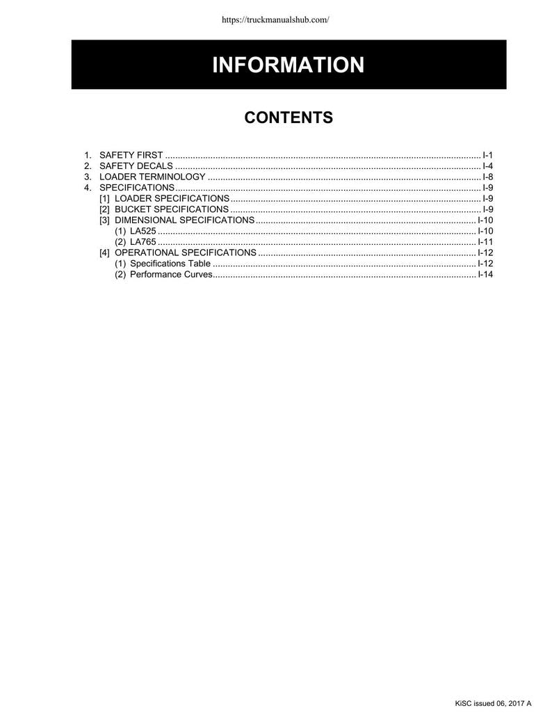 Kubota LA525 LA765 Front Loader Service Manual service manual preview page 7