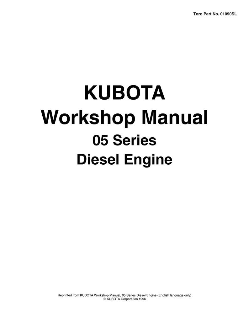 Kubota 05 Series Diesel Engine Service Manual 1996-2000 service manual preview page 2