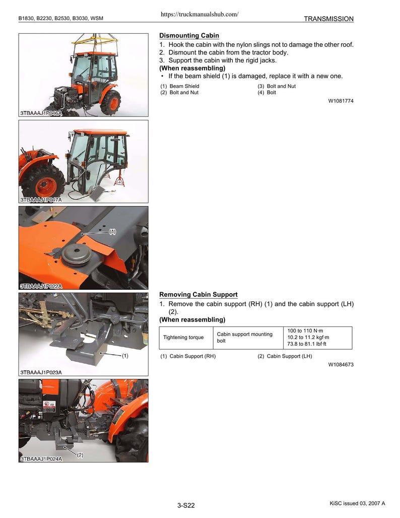 Kubota B1830 B2230 B2530 B3030 Tractor Service Manual 2007-2011 service manual preview page 7