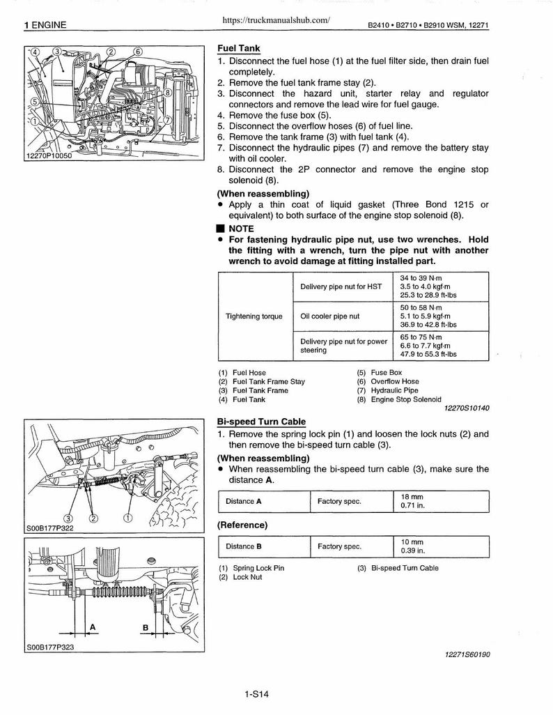 Kubota B2410 B2710 B2910 Tractor Service Manual 2000-2004 service manual preview page 9