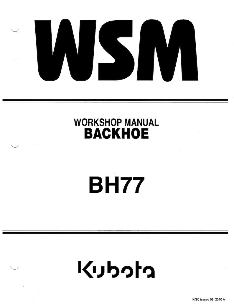 Kubota BH77 Backhoe Service Manual service manual preview page 2