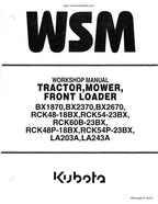 Kubota BX1870 BX2370 BX2670 Tractor Mower Loader Service Manual service manual preview page 2