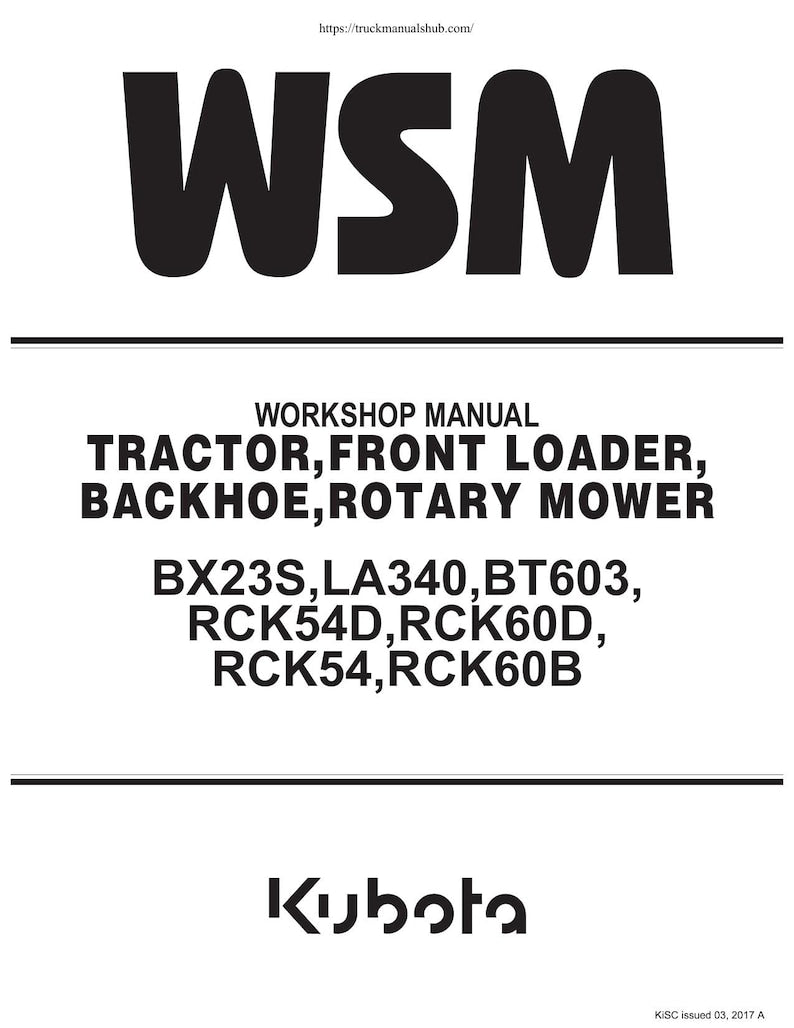 Kubota BX23S LA340 BT603 Service Manual 2017-2021 Tractor service manual preview page 2