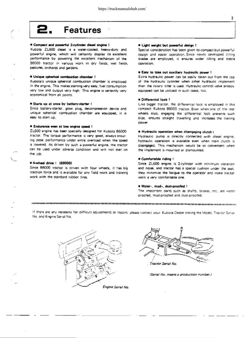 Kubota B6000 Tractor Service Manual service manual preview page 5
