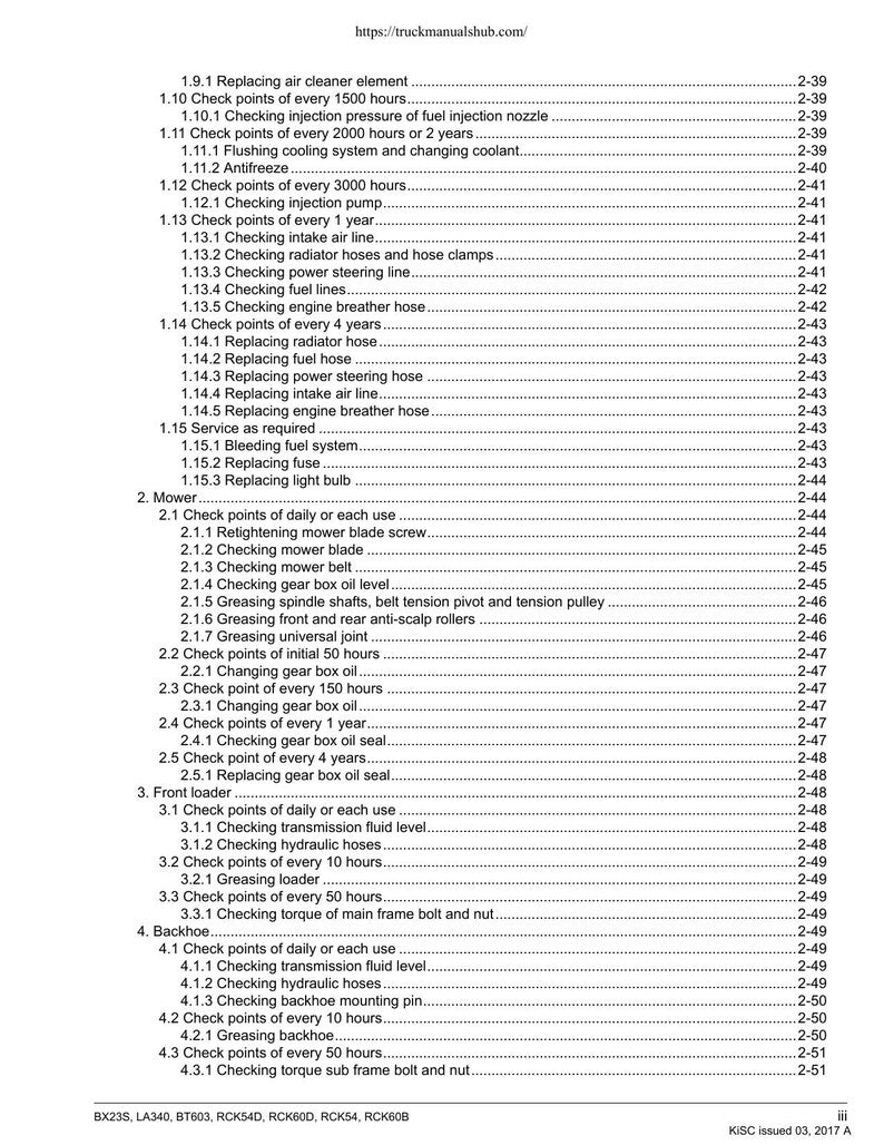 Kubota BX23S LA340 BT603 Service Manual 2017-2021 Tractor service manual preview page 9