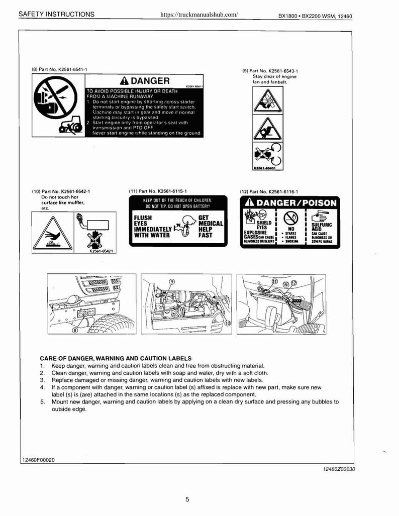 Kubota BX1800 BX2200 Tractor Service Manual 2001-2005 Repair service manual preview page 3