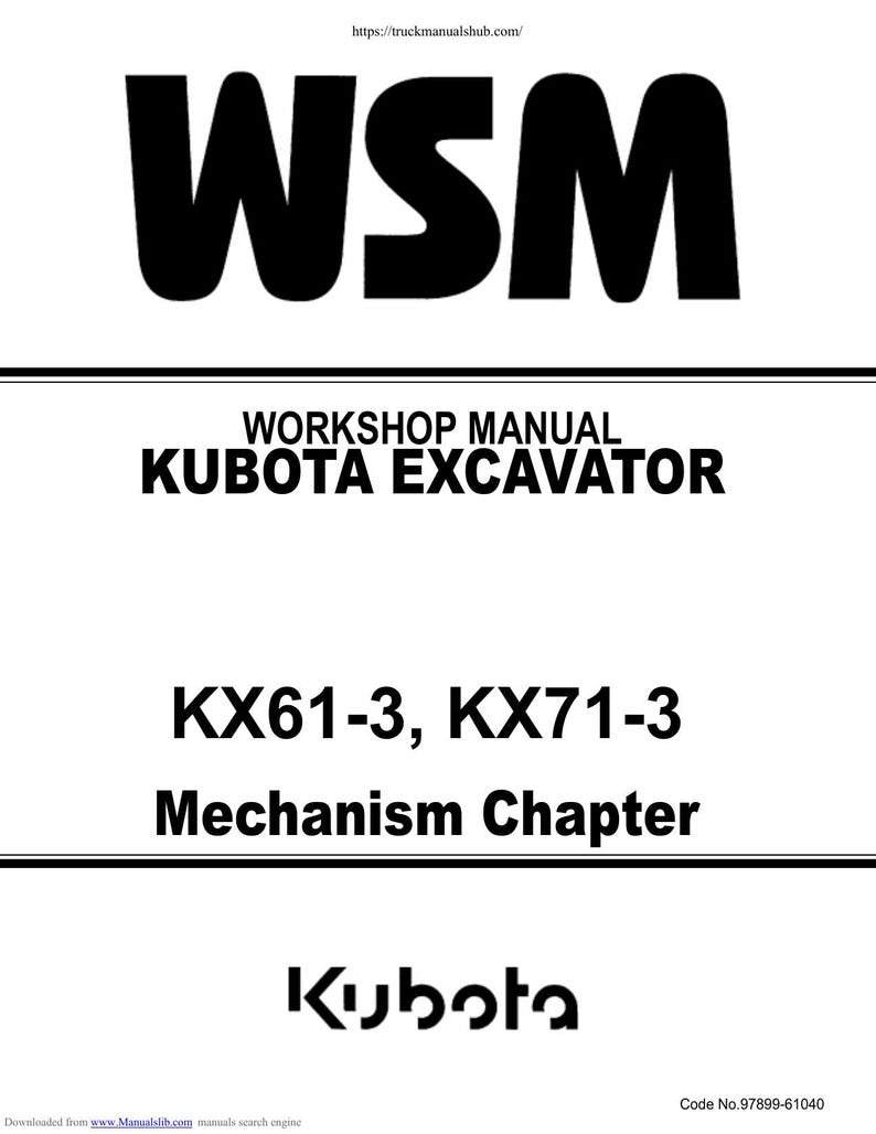 Kubota KX61-3 KX71-3 Excavator Service Manual service manual preview page 2