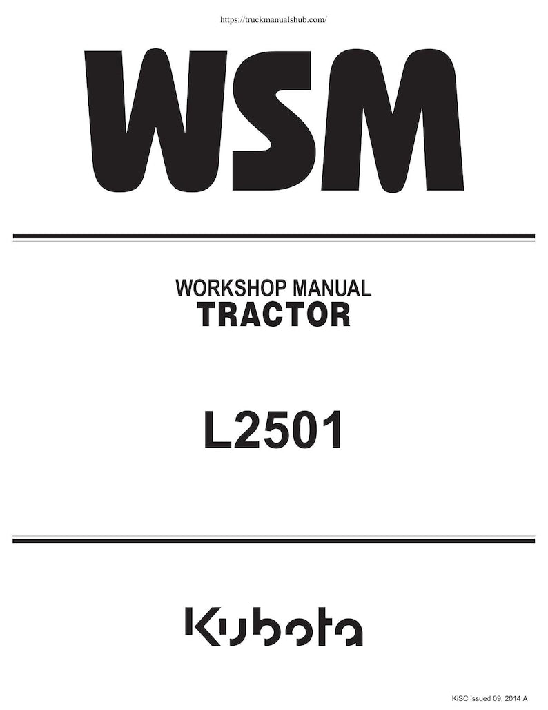 Kubota L2501 Tractor Service Manual service manual preview page 2