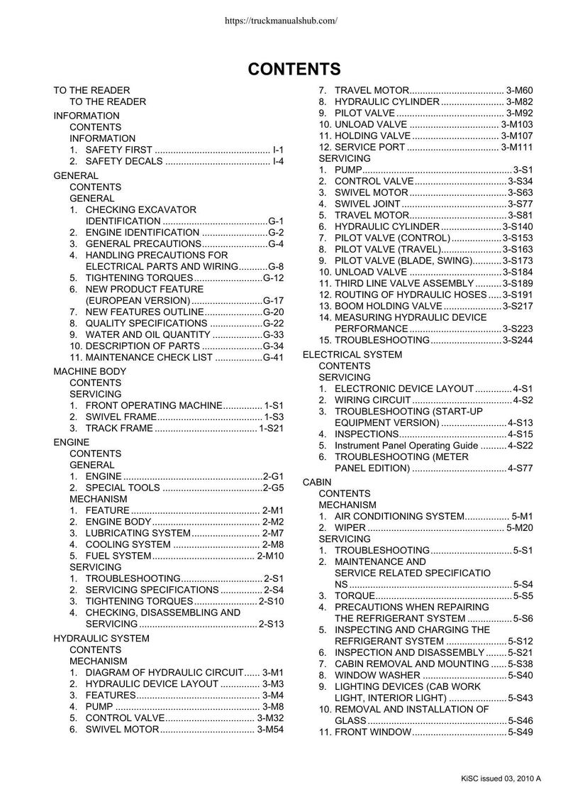 Kubota U48-4 U55-4 Excavator Service Manual service manual preview page 3