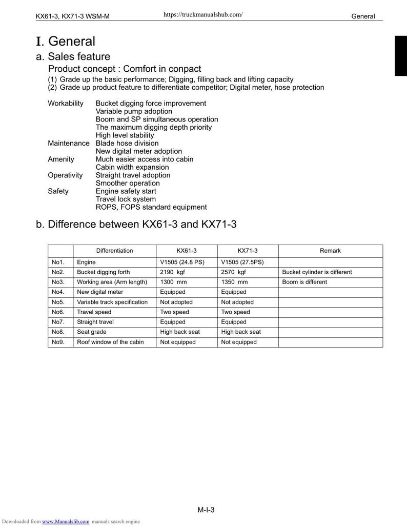 Kubota KX61-3 KX71-3 Excavator Service Manual service manual preview page 4
