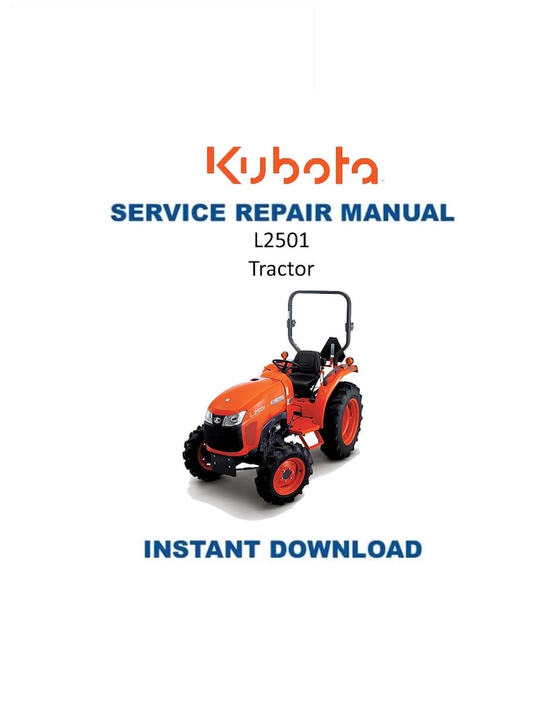 Kubota L2501 Tractor Service Manual PDF service repair manual cover