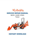 Kubota BX23S LA340 BT603 Service Manual 2017-2021 Tractor PDF service repair manual cover