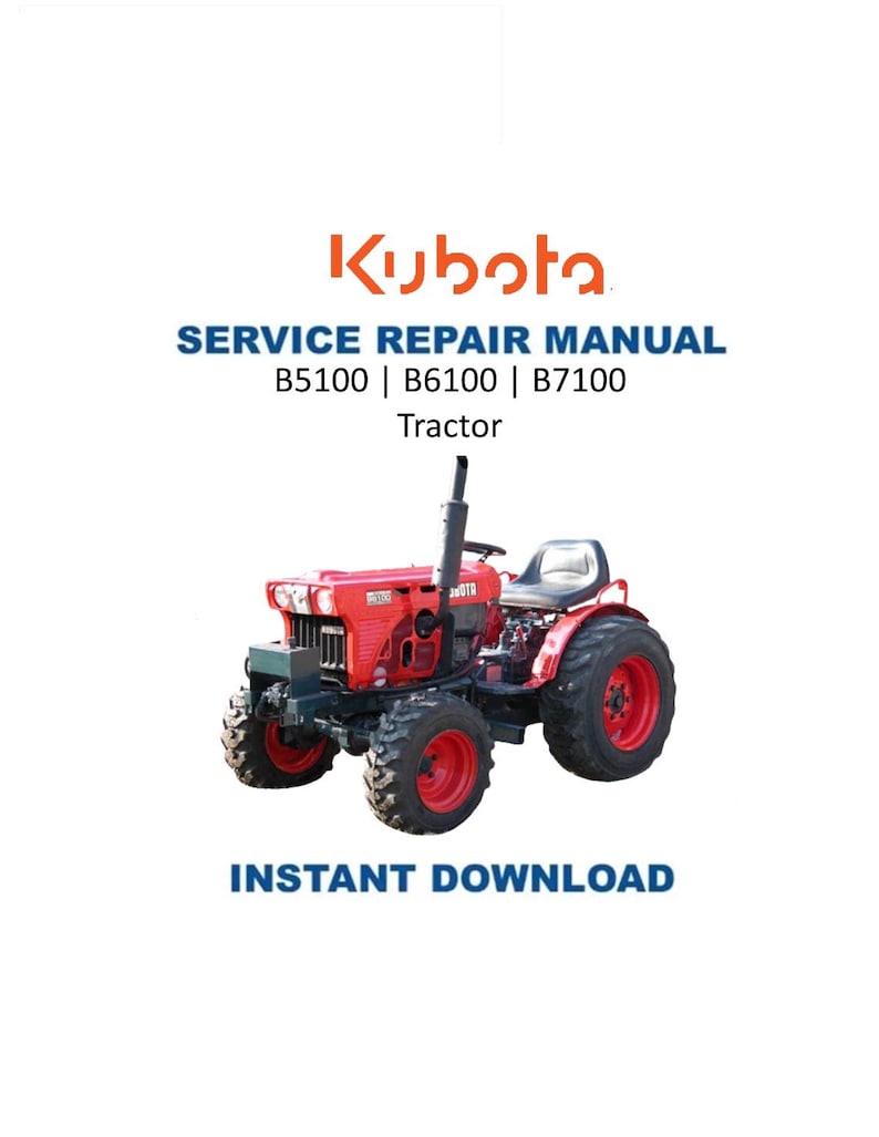 Kubota B5100 B6100 B7100 Tractor Service Manual PDF service repair manual cover