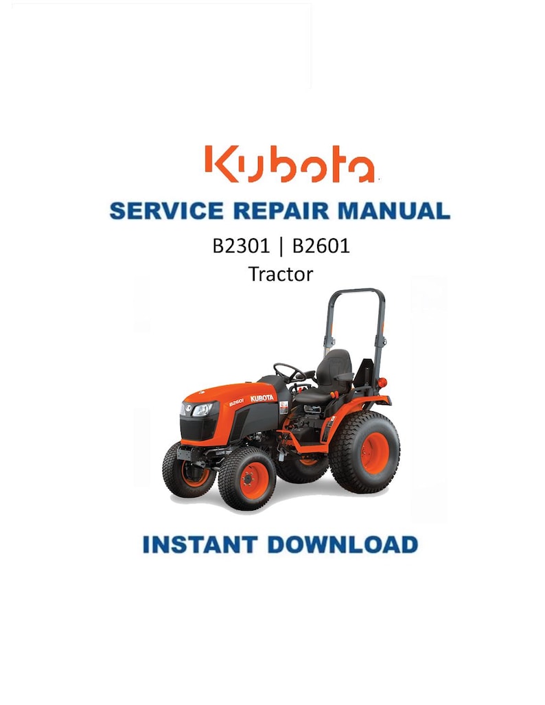 Kubota B2301 B2601 Tractor Service Manual PDF service repair manual cover