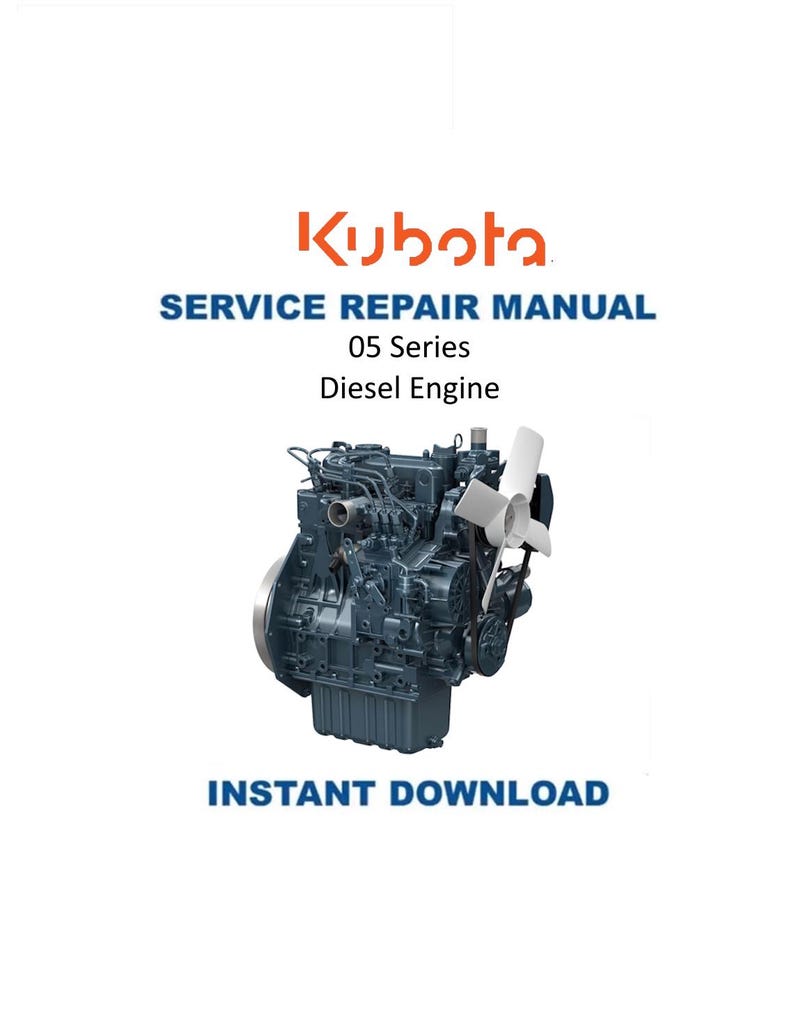 Kubota 05 Series Diesel Engine Service Manual 1996-2000 PDF service repair manual cover