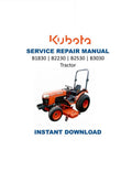 Kubota B1830 B2230 B2530 B3030 Tractor Service Manual 2007-2011 PDF service repair manual cover