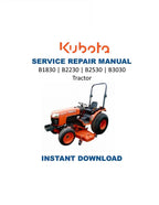 Kubota B1830 B2230 B2530 B3030 Tractor Service Manual 2007-2011 PDF service repair manual cover