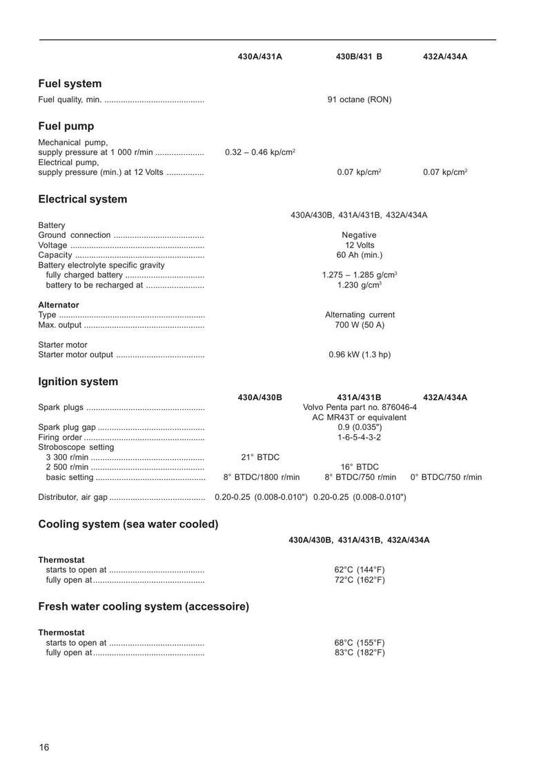Volvo Penta AQ205 430 431 432 434 Service Manual service manual preview page 9