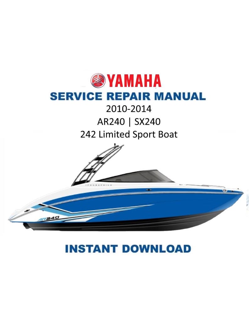 Yamaha AR240 SX240 242 Limited Sport Boat Service Manual PDF service repair manual cover
