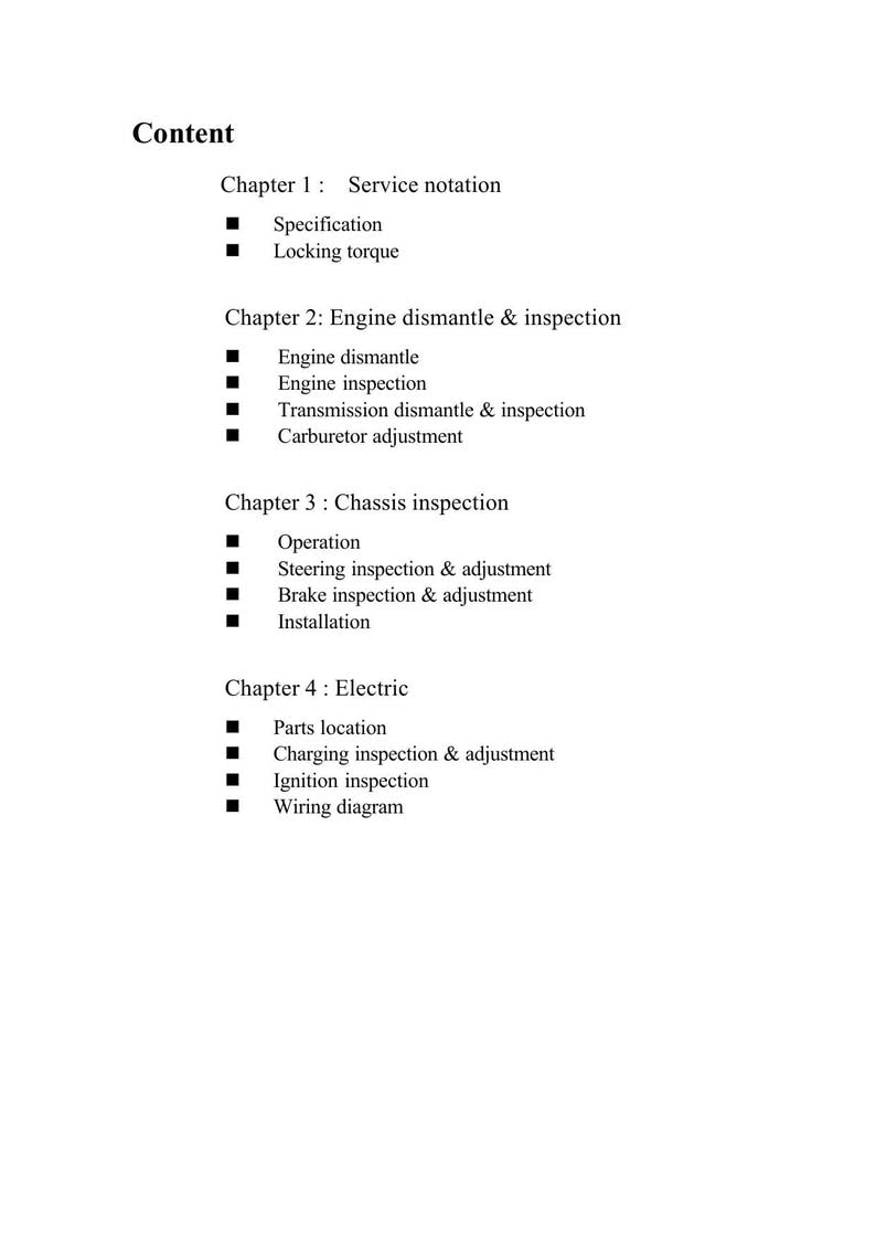 PGO BR-150 Bug Rider Bugxter Service Manual 2000-2004 ATV service manual preview page 6
