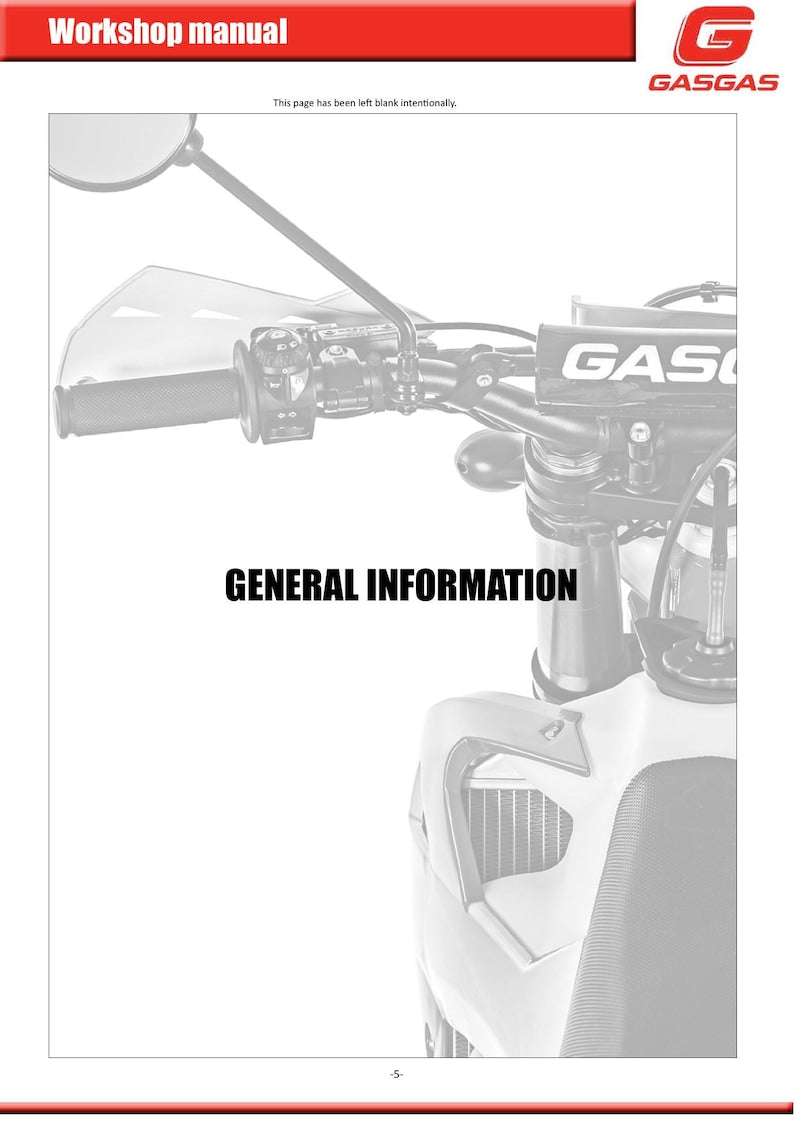 Gas Gas Enduro 2T 200 250 300 Service Manual service manual preview page 7