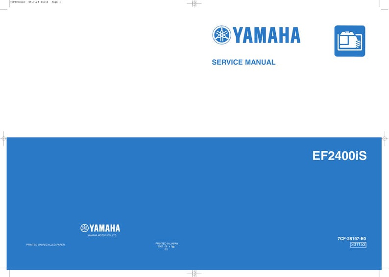 Yamaha EF2400iS Generator Service Manual service manual preview page 2