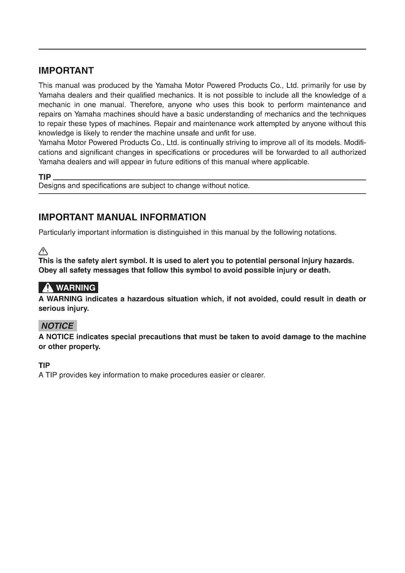 Yamaha MZ360 MX360 MZ400 Engine Service Manual 2019-2023 service manual preview page 3