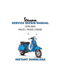 Vespa P PX125 150 200 Scooter Service Manual PDF service repair manual cover