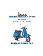 Vespa P PX125 150 200 Scooter Service Manual PDF service repair manual cover
