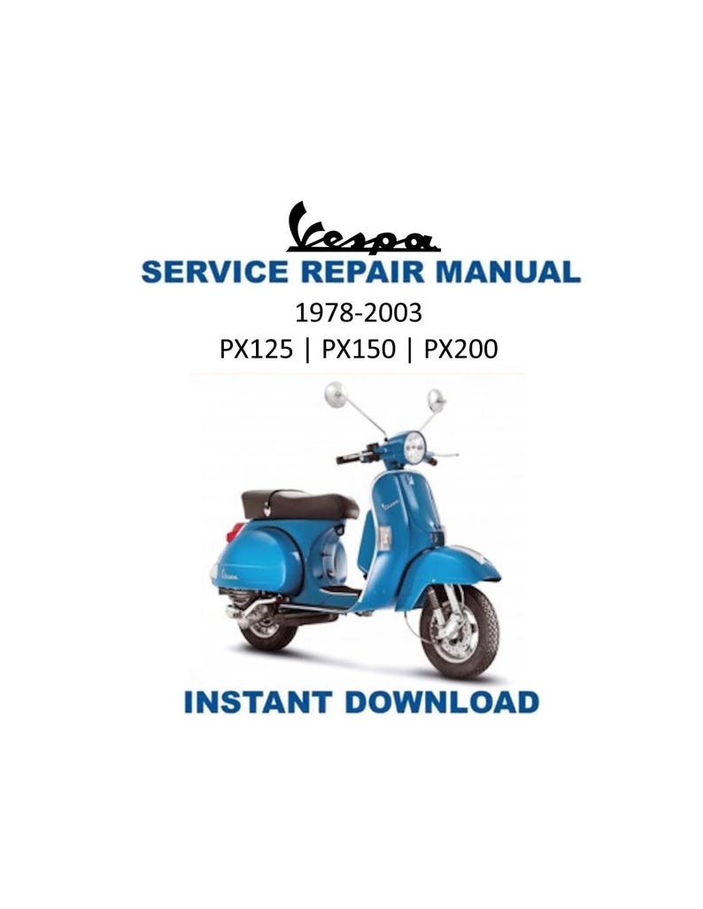 Vespa P PX125 150 200 Scooter Service Manual PDF service repair manual cover