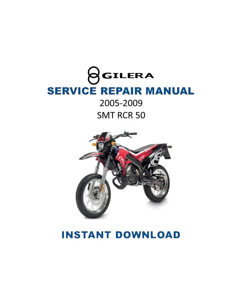 Gilera SMT RCR 50 Service Manual PDF service repair manual cover