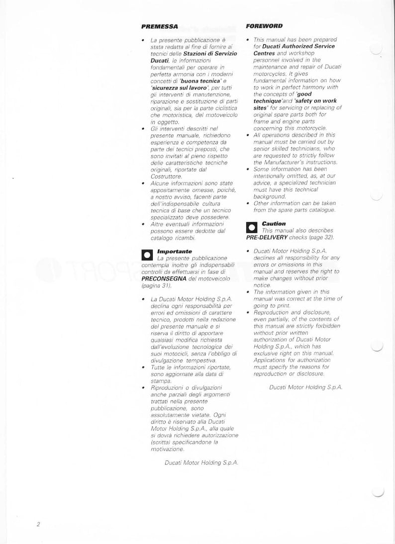 Ducati Supersport 900 Service Manual service manual preview page 4