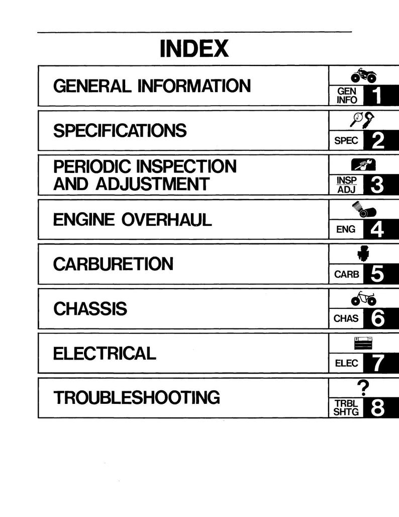 Yamaha Blaster YFS200 Service Manual service manual preview page 3