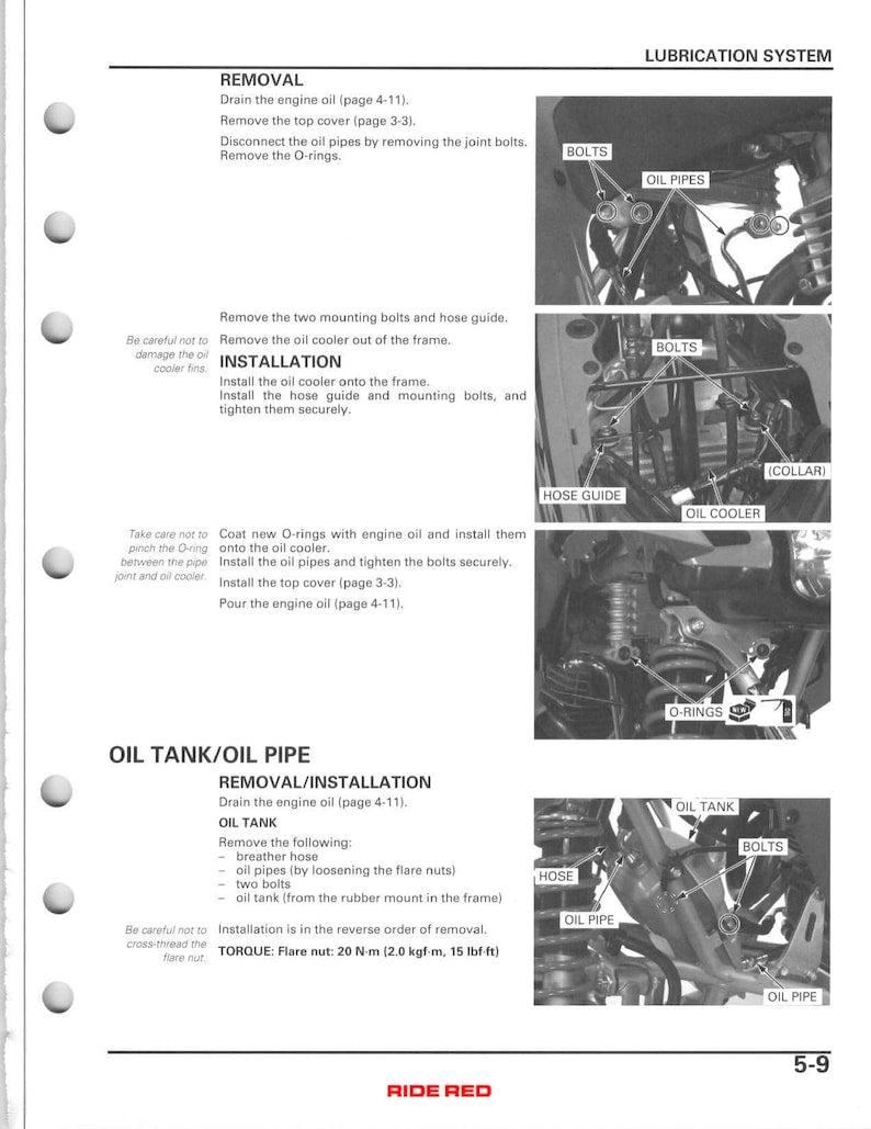 Honda TRX400EX TRX400X Service Manual service manual preview page 9