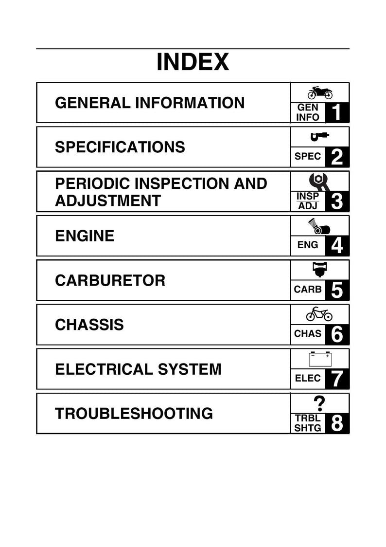Yamaha XT125 Service Manual service manual preview page 3