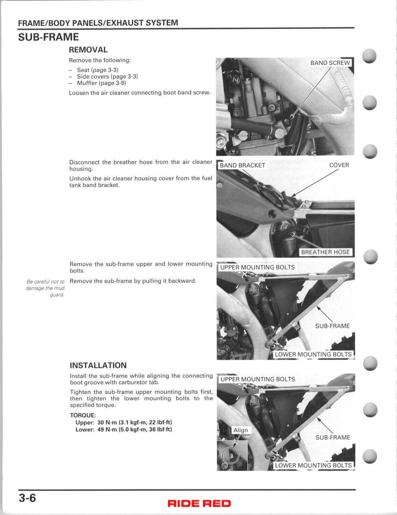Honda CRF450R Service Manual service manual preview page 3