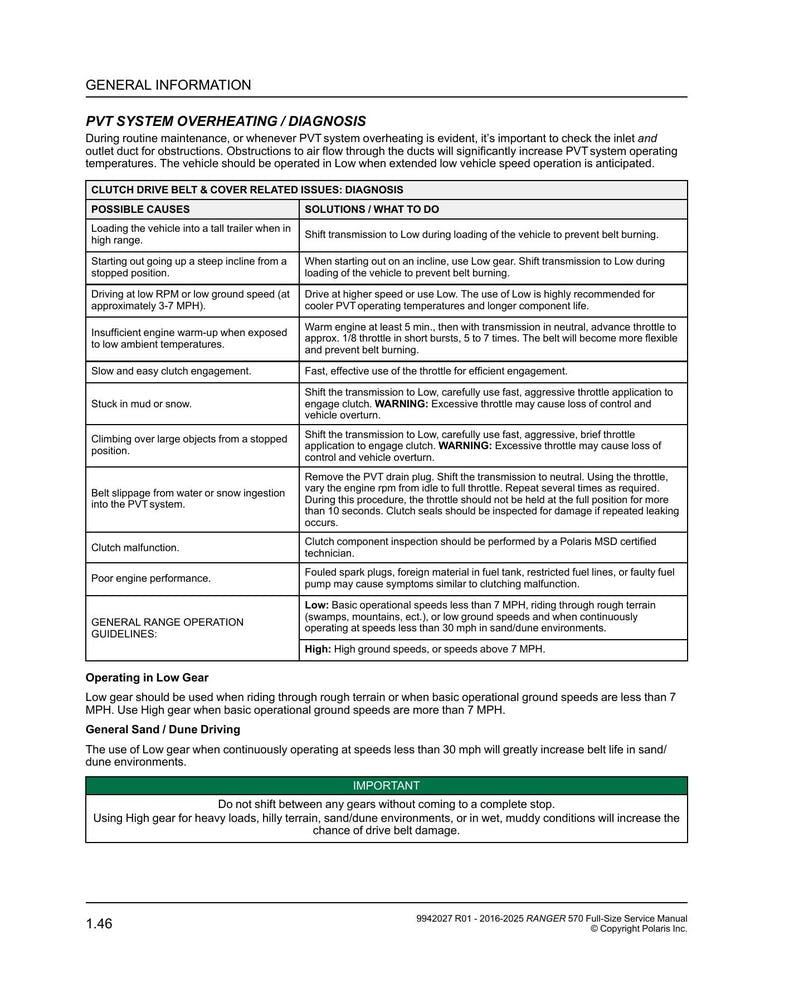 Polaris Ranger 570 Service Manual 2016-2025 Full-Size UTV service manual preview page 6