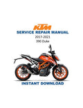KTM 390 Duke Service Repair Manual 2017-2021 Motorcycle PDF service repair manual cover