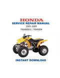 Honda TRX400EX TRX400X Service Manual PDF service repair manual cover