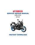 Yamaha MT-03 Service Manual PDF service repair manual cover