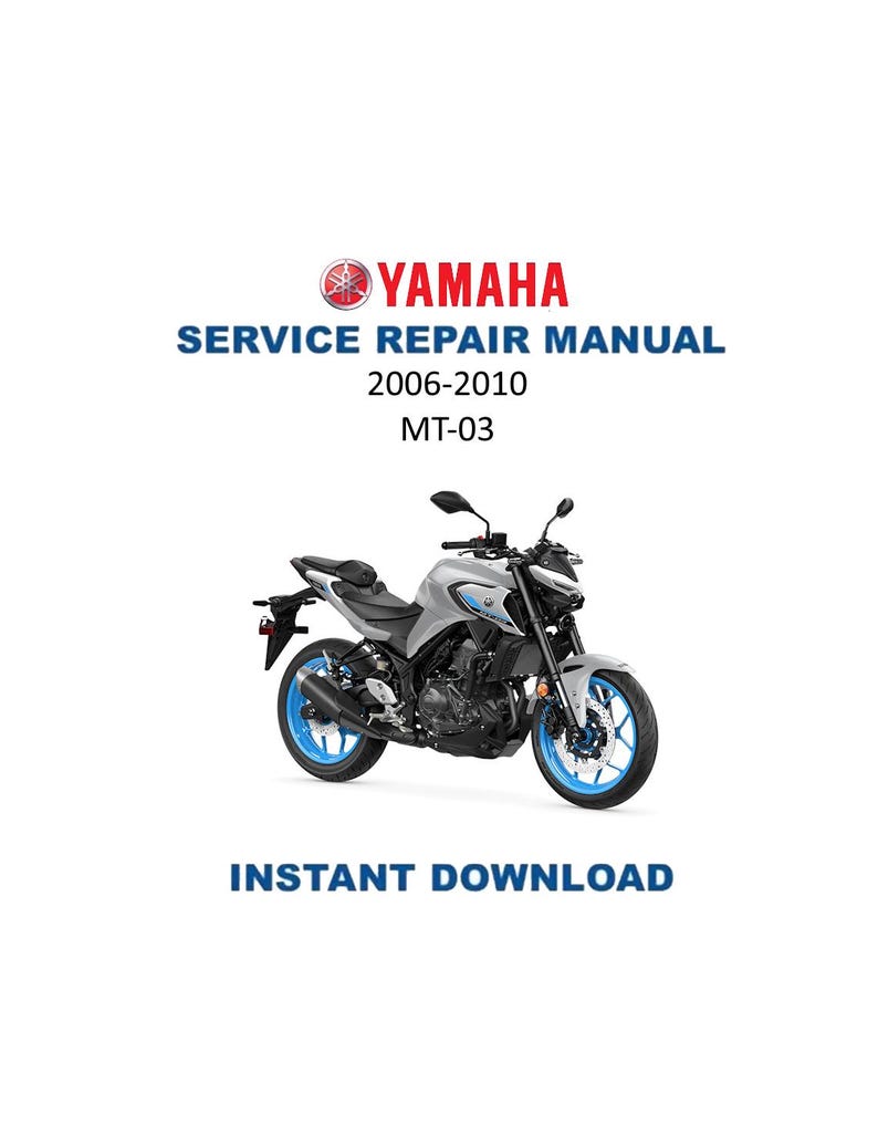 Yamaha MT-03 Service Manual PDF service repair manual cover
