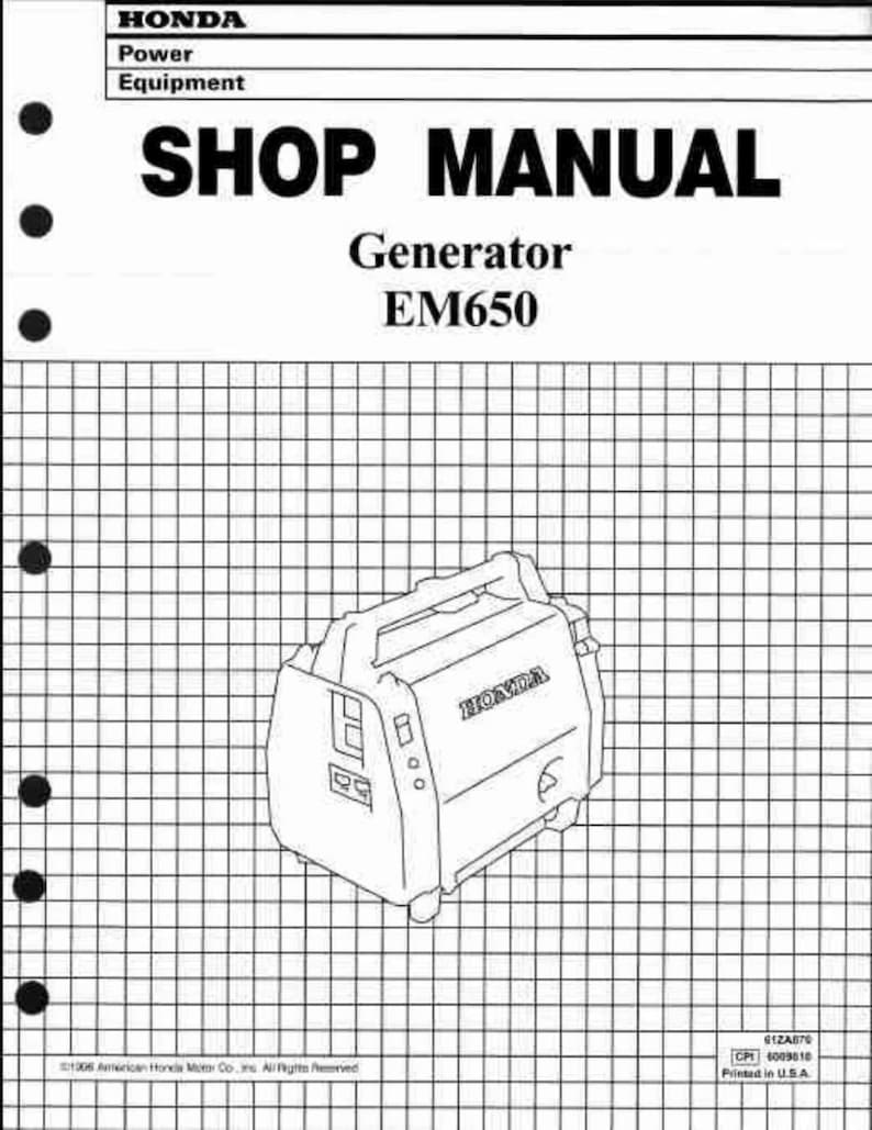 Honda EM650 Generator Service Manual service manual preview page 2