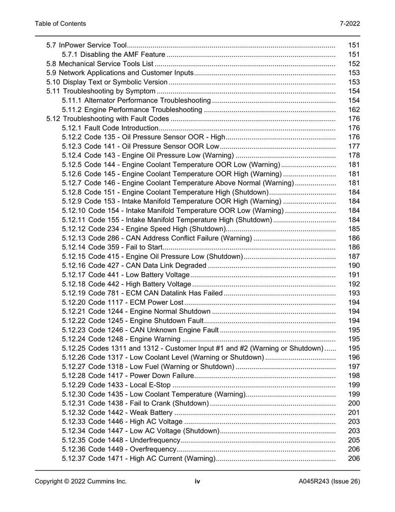Cummins C20 C60 N6 N6H Generator Set Service Manual 2022-2026 service manual preview page 8