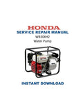 Honda WB30XH2 Water Pump Service Manual 2013-2017 Repair PDF service repair manual cover