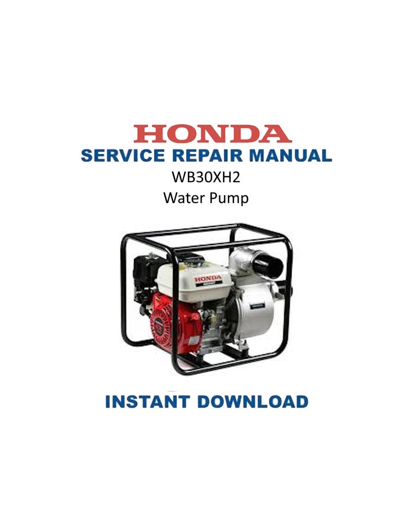 Honda WB30XH2 Water Pump Service Manual 2013-2017 Repair PDF service repair manual cover