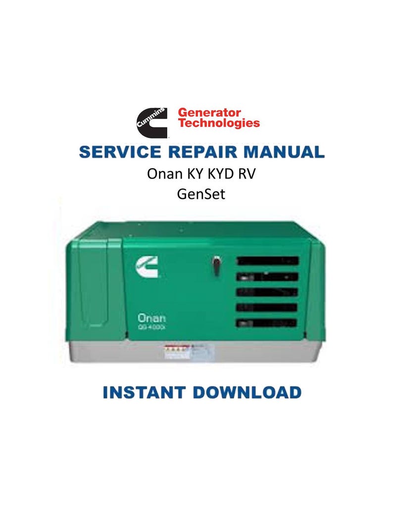 Cummins Onan KY KYD RV Generator Service Manual PDF service repair manual cover