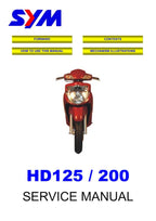 SYM HD125 HD200 Motorcycle Service Manual 2000-2004 Repair service manual preview page 2